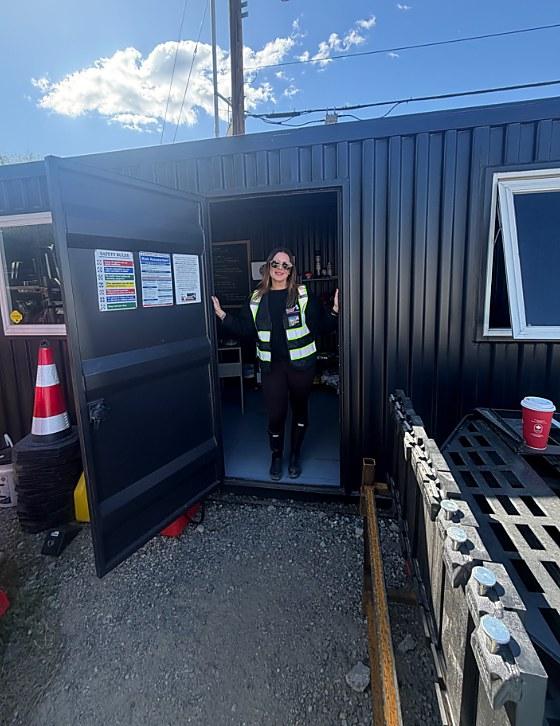 Chelsea McCagherty at the site office
